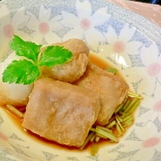 そば豆腐二段活用、揚げ出し豆腐